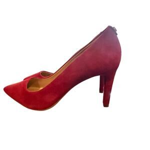 michael kors red suede 2" heels womens 9M